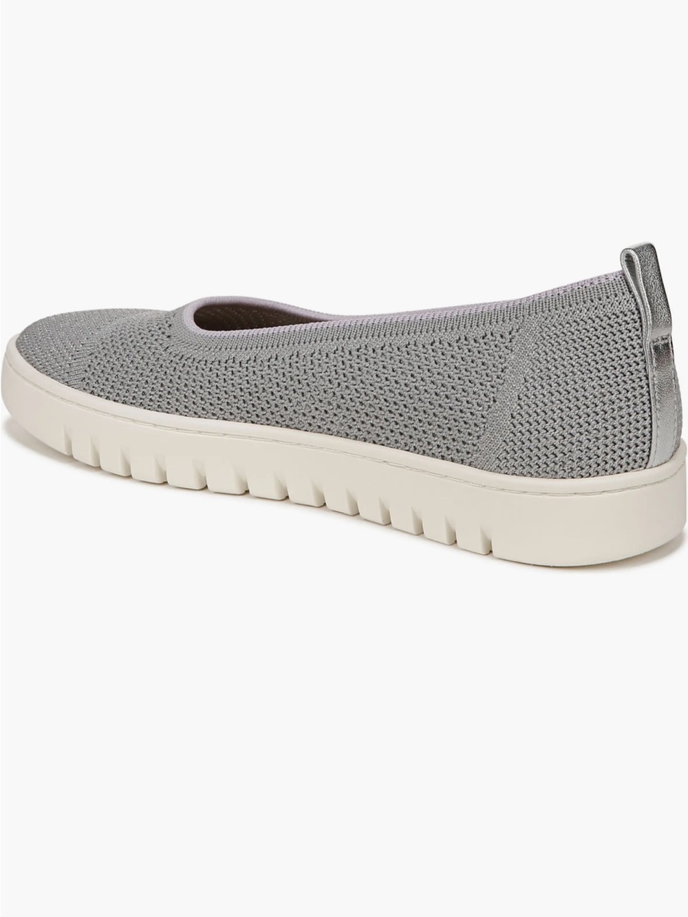 Vionic Women’s Slip-On Knit Flat — Light Gray with lilac - Picture 4 of 11